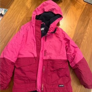 Lands' End Fuchsia snow, jacket, pants, and mittens